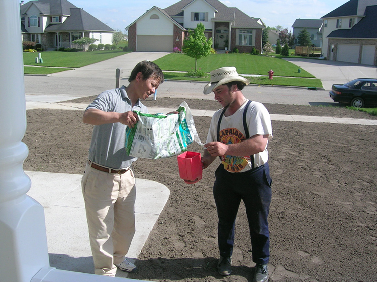 16. Build the Lawn, John and Andy were helping. 3 April 07