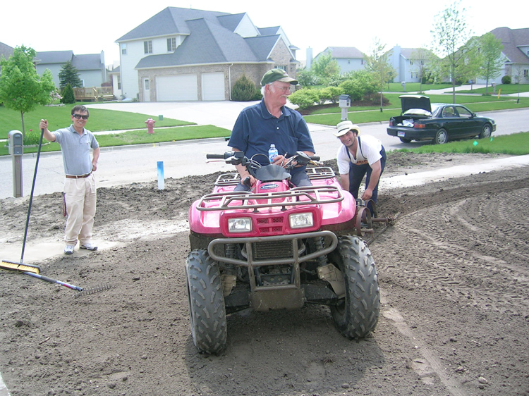 16. Build the Lawn, John and Andy were helping. April 07