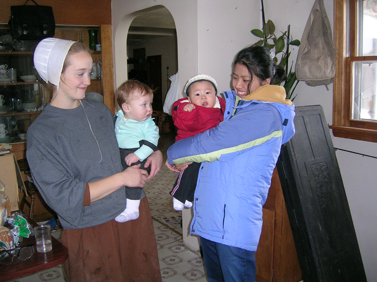 63. Ama and Meng Meng, Matthew and Henry at Andy's Home. Clare MI Dec. 07