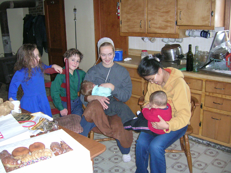 66. Ama and her children. Meng Meng and her son at Andy's Home